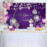Lila Silber Rose Ballon Geburtstag Hintergrund
