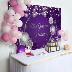 Lila Silber Rose Ballon Geburtstag Hintergrund