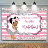 Diamanten Rosa Mädchen Baby Dusche Hintergrund