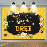Biene Drei Sommer Gelb 3 Geburtstag Hintergrund