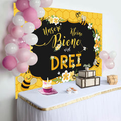 Biene Drei Sommer Gelb 3 Geburtstag Hintergrund