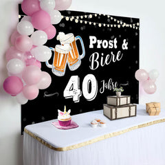 Prost Und Biere Zu 40 Jahre Geburtstag Hintergrund