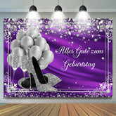 Silber Ballon Diamanten Lila Geburtstag Hintergrund