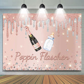 Poppin Flaschen Rose Gold Geschlecht Aufdecken Hintergrund