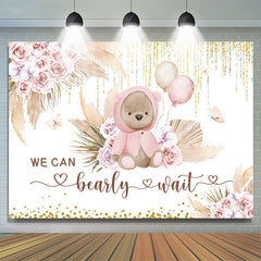 Blumen Teddy Tragen Mit Luftballons Hintergrund Für Baby