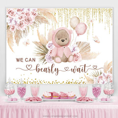 Blumen Teddy Tragen Mit Luftballons Hintergrund Für Baby