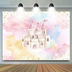 Funkeln Und Bunt Schloss Babydusche Hintergrund