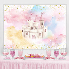 Funkeln Und Bunt Schloss Babydusche Hintergrund
