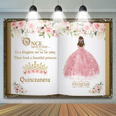 Rosa Prinzessin und Blumenkrone Geburtstagshintergrund