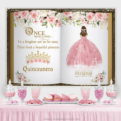 Rosa Prinzessin und Blumenkrone Geburtstagshintergrund