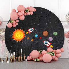 Rakete Und Universum Runden Geburtstag Hintergrund Für Junge