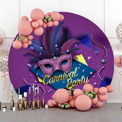 Kreis Lila Feder Maske Karneval Party Hintergrund