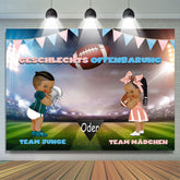 Gendar Aufdecken Fußball Feld Baby Dusche Hintergrund