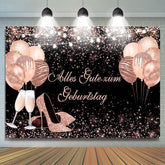 Rose Gold Ballon Funkeln Geburtstag Hintergrund