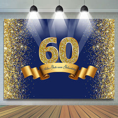 60 Geburtstag königlich Blau Gold Hintergrund