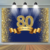 80 Geburtstag Gold königlich Blau Hintergrund für Party