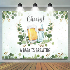 A Baby Ist Brauen Füttern Flasche Und Bier babydusche Hintergrund