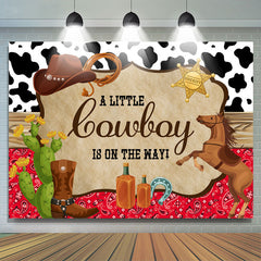 A Wenig Cowboy Ist An Der Weg Babydusche Hintergrund