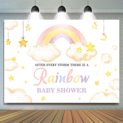 Nach Sturm Dort Ist Regenbogen Babydusche Hintergrund