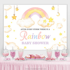 Nach Sturm Dort Ist Regenbogen Babydusche Hintergrund