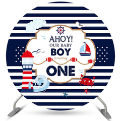 Ahoi Unser Baby Junge Ist Drehen Eins Runden Geburtstag Hintergrund
