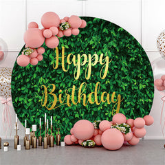 Alle Grün Blätter Einfach Kreis Glücklich Geburtstag Hintergrund