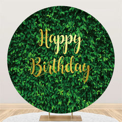 Alle Grün Blätter Einfach Kreis Glücklich Geburtstag Hintergrund