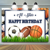 Allstar Gras Thema Glücklich Geburtstag Hintergrund Für Junge