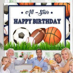 Allstar Gras Thema Glücklich Geburtstag Hintergrund Für Junge