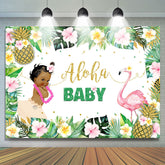 Aloha Flamingo Mädchen babydusche Hintergrund Sommer Party