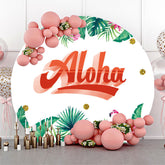 Aloha Sommer Flamingo Runden Party Hintergrund Abdeckung