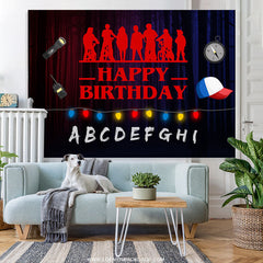 Alphabet Bühne Halloween Thema Glücklich Geburtstag Hintergrund