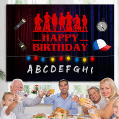 Alphabet Bühne Halloween Thema Glücklich Geburtstag Hintergrund