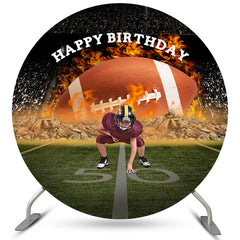 amerikanisch Fußball Thema Junge Spieler Runden Geburtstag Hintergrund