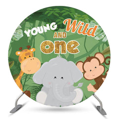 Tiere Jung Wild Eins 1 Geburtstag Kreis Hintergrund