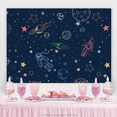Astronauten Weltraum Weltnacht Glücklich Geburtstag Hintergrund