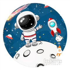 Astronaut Stern Komet Runden Geburtstag Hintergrund Für Junge