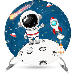 Astronaut Stern Komet Runden Geburtstag Hintergrund Für Junge