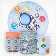 Astronaut Mit Planet Und Stern Runden Geburtstag Hintergrund Bausatz