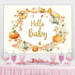 Herbst Kürbis Einfach Niedlich Blume Babydusche Hintergrund
