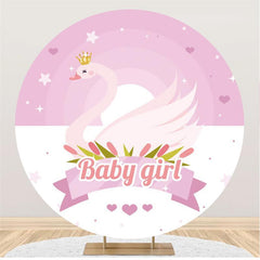 Baby Mädchen Rosa Und Weiß Schwan Runden Hintergründe für Baby Dusche