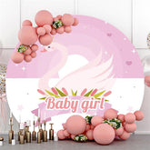 Baby Mädchen Rosa Und Weiß Schwan Runden Hintergründe für Baby Dusche