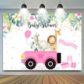 Baby An Der Roard Rosa Baby Dusche Hintergrund Für Mädchen