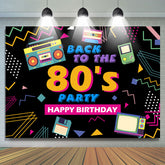 Zurück zum 80er Jahre Party Thema Alles Gute zum Geburtstag Hintergrund