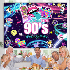Zurück Zu Der 90er Jahre Felsen Tanzen Geburtstagsparty Hintergrund