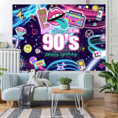 Zurück Zu Der 90er Jahre Felsen Tanzen Geburtstagsparty Hintergrund