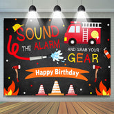 Hintergrund für Jungen Feuerwehrmann Glücklich Geburtstag Hintergrund