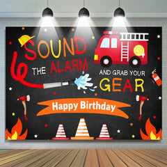 Hintergrund für Jungen Feuerwehrmann Glücklich Geburtstag Hintergrund