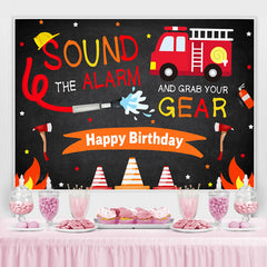 Hintergrund für Jungen Feuerwehrmann Glücklich Geburtstag Hintergrund