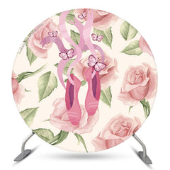 Ballerina Party Blumen Runden Hintergrund Für Mädchen